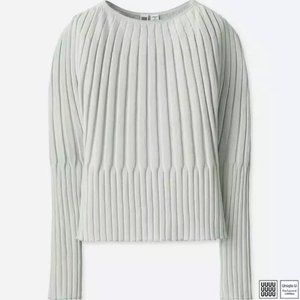 Uniqlo U 3D Ribbed Balloon Sweater Light Gray